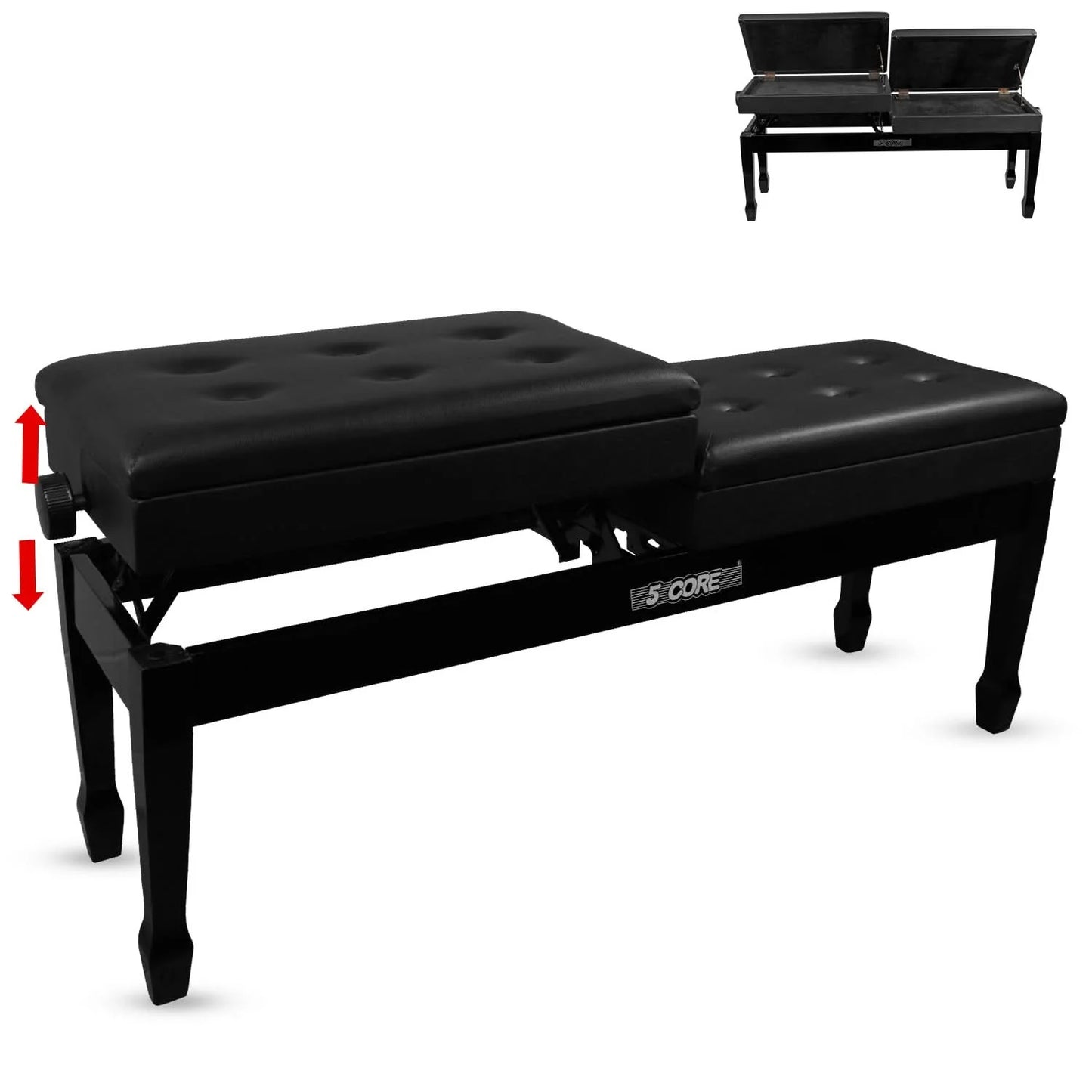 Transform Your Music Journey with the Luxurious 5CORE Duet Piano Bench - Ideal for Adults & Kids! 🎶✨