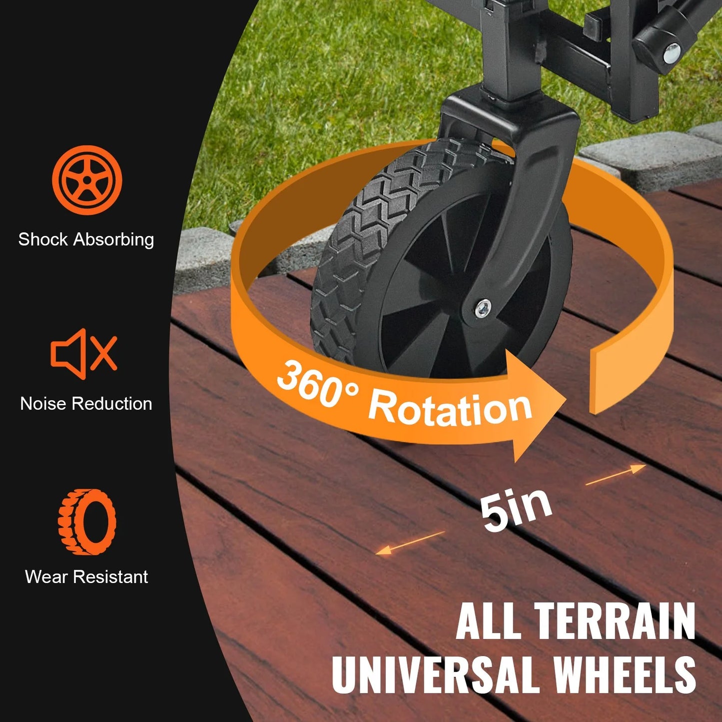 Unleash Your Adventure Spirit with the VEVOR Heavy-Duty Collapsible Folding Wagon - Perfect for Beach, Camping, and Shopping!