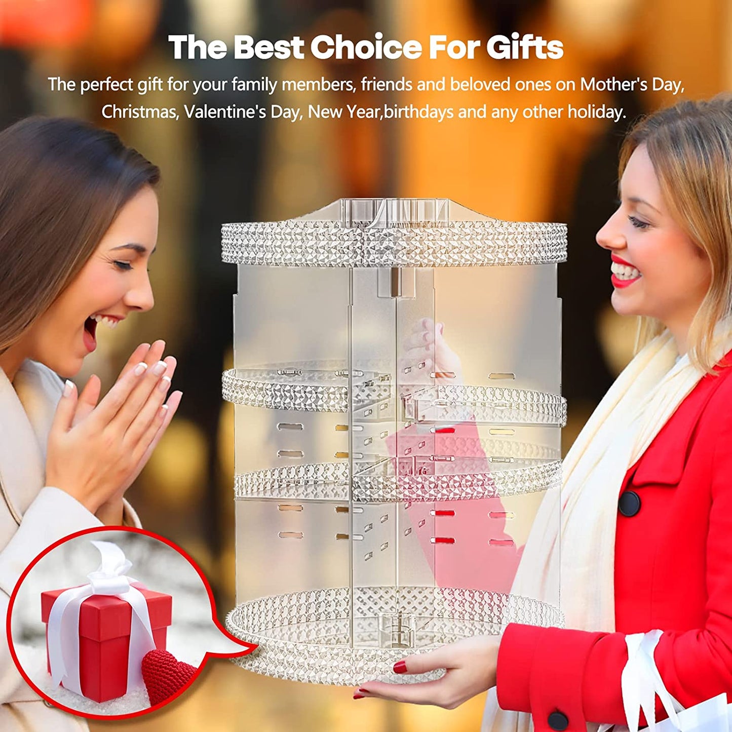 Revolutionize Your Beauty Routine with the 360° Rotating Extra Large Makeup Organizer - Perfect for Perfumes, Lipsticks, and More!