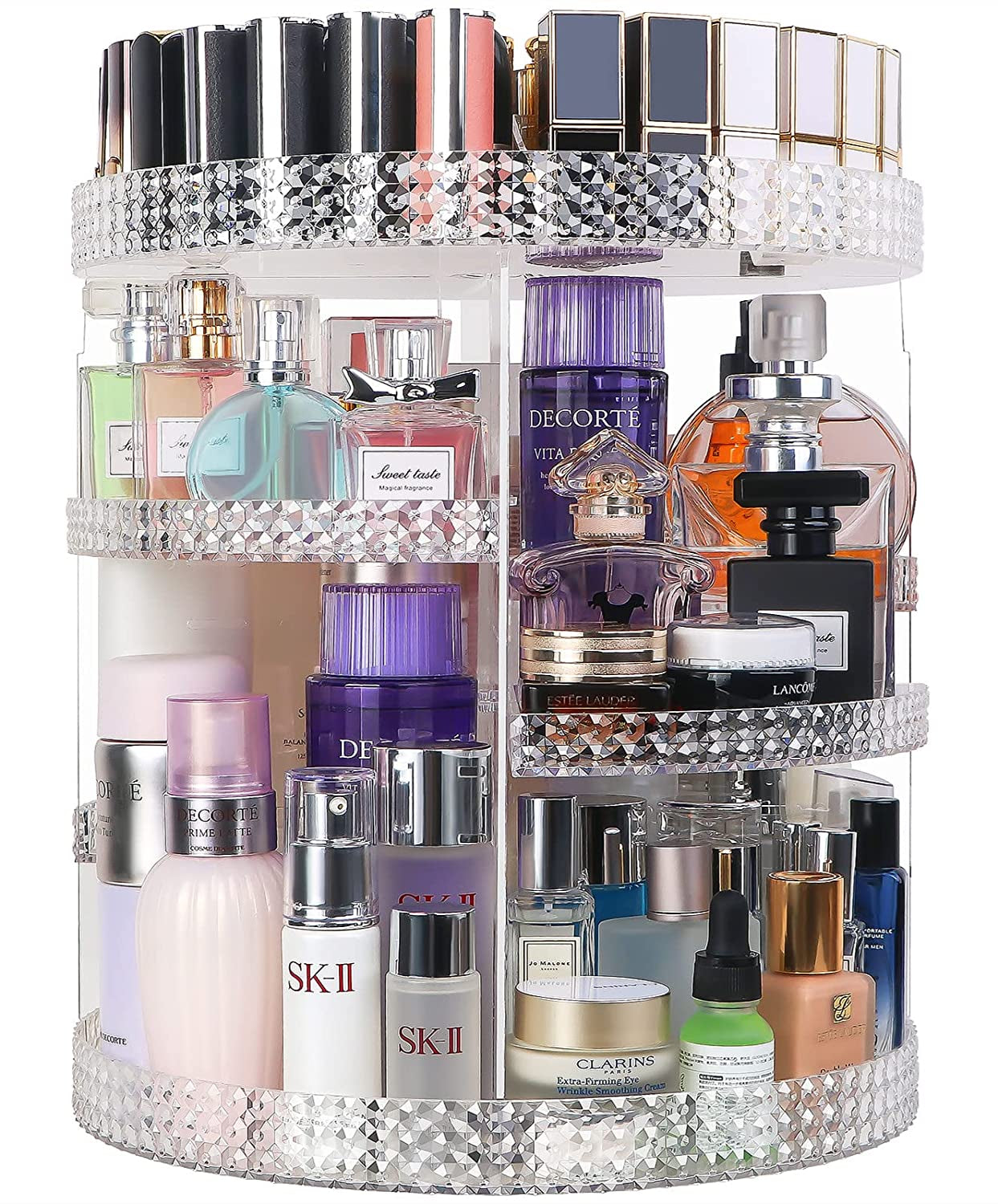 Revolutionize Your Beauty Routine with the 360° Rotating Extra Large Makeup Organizer - Perfect for Perfumes, Lipsticks, and More!
