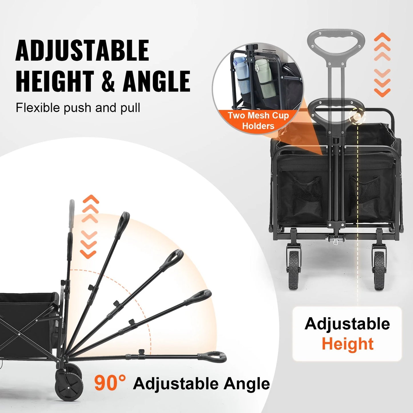 Unleash Your Adventure Spirit with the VEVOR Heavy-Duty Collapsible Folding Wagon - Perfect for Beach, Camping, and Shopping!