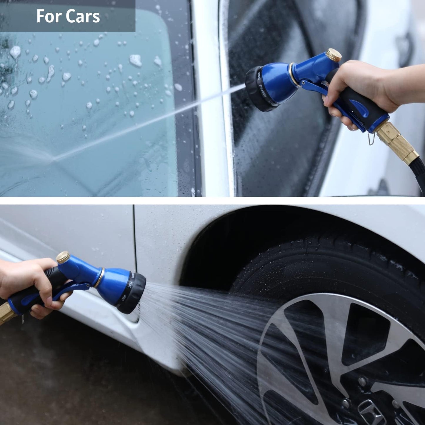 Ultimate Heavy Duty Garden Hose Sprayer Nozzle - 8 Versatile Spray Patterns for Efficient Watering, Washing, and More - Durable Metal Design in Vibrant Blue