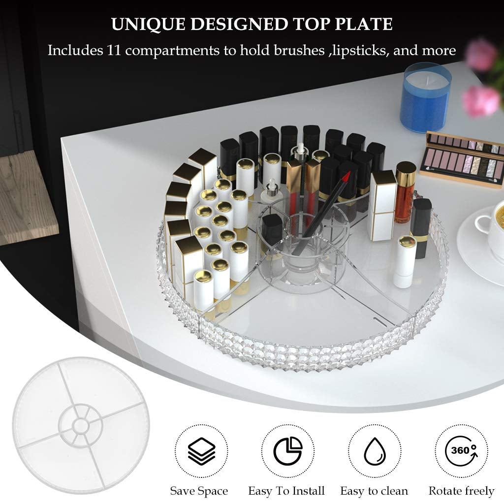 Revolutionize Your Beauty Routine with the 360° Rotating Extra Large Makeup Organizer - Perfect for Perfumes, Lipsticks, and More!