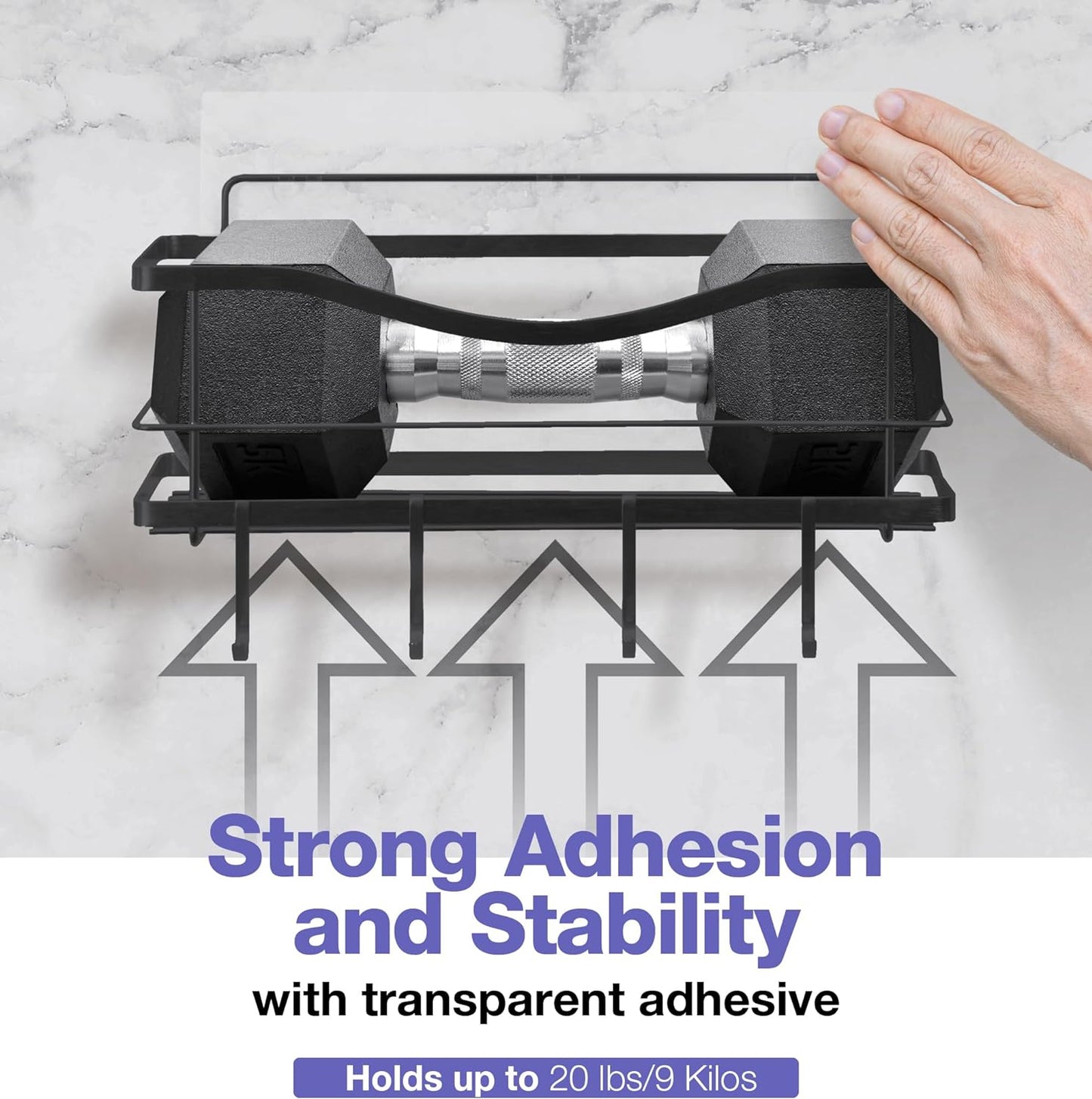 Elevate Your Shower Experience with Our Premium Rustproof Stainless Steel Shower Caddy - Easy Adhesive Installation, 4 Hooks Included, and Stylish Matte Black Design